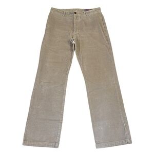 Vineyard Vines Wide Leg Tan Corduroy Club Pants Wide Wale Preppy Cotton 34x33